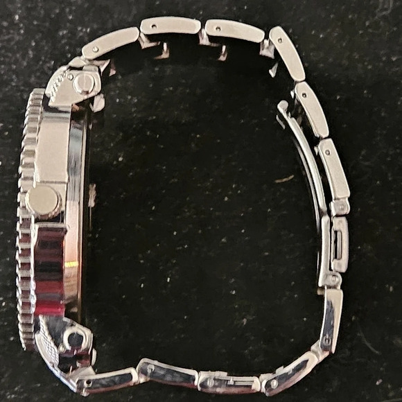 ICED OUT TIME SILVER AND BLUE MENS WATCH - Picture 3 of 5